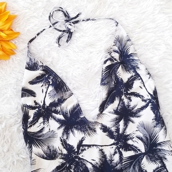 ONIA Nina Halter Black Palms One Piece Swimsuit - Picture 5 of 7